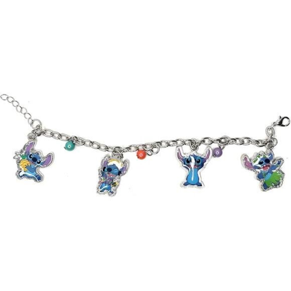 Stitch charm bracelet silver metal jewelry gift for girls kids disney accessorie - Picture 1 of 2